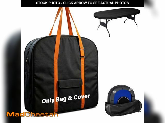 Lot 74-13540786 - Bethshaya Foldable Poker Table Bag + Protective Cover (Fits 84" Tables) | 600D Oxford Fabric + Silve...