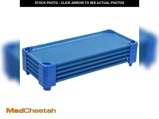 Lot 74-12511769 - *SEE DETAILS* ECR4Kids Stackable Kiddie Cot, Assembled, Standard Size, Classroom Furniture, Blue, 5-...