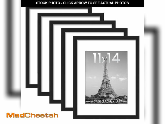 Lot 74-13955488 - upsimples 11x14 Picture Frame Set of 5, Display Pictures 8x10 with Mat or 11x14 Without Mat, Wall Ga...