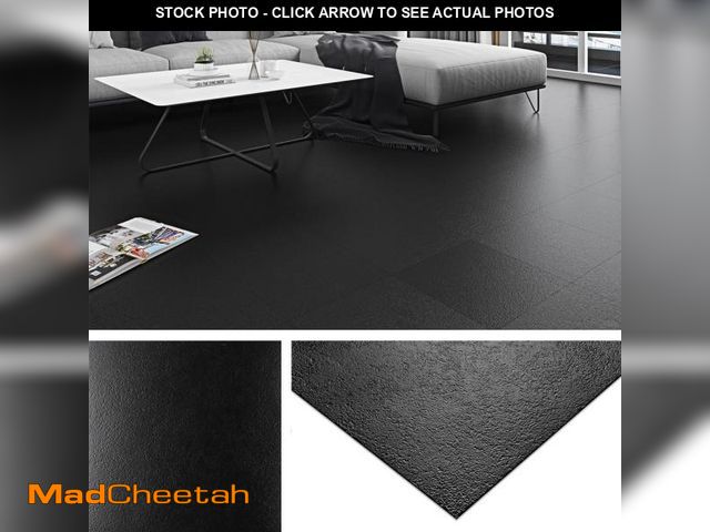 Lot 74-11552900 - Livelynine Black Flooring 32-Pack 12x12 Inch Peel and Stick Floor Tile Waterproof Floor Tiles for Ba...