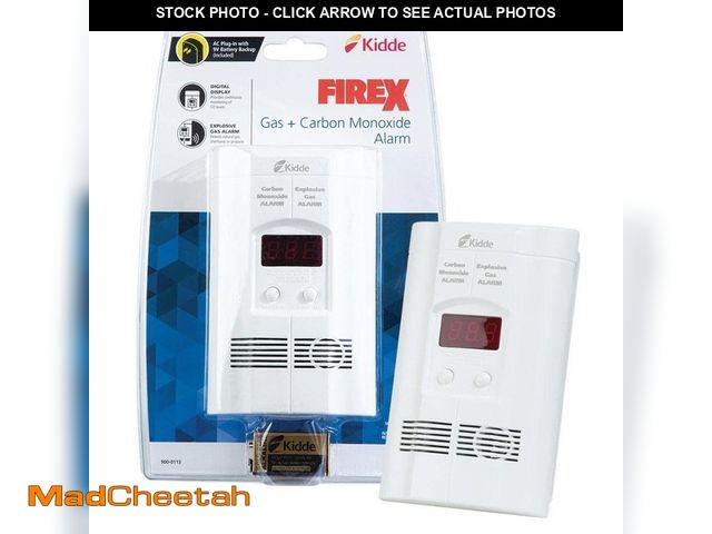 Lot 74-14284889 - Kidde Firex Plug-In Explosive Gas and Carbon Monoxide Detector, 9V Battery Backup, 900-0113 - UNUSED