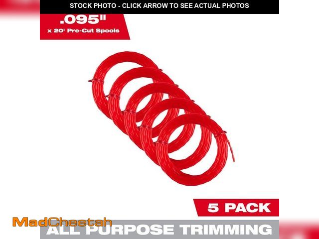 Lot 74-12563159 - Milwaukee 0.095 in. x 20 ft. Pre-Cut Trimmer Line (5-Pack) - UNUSED