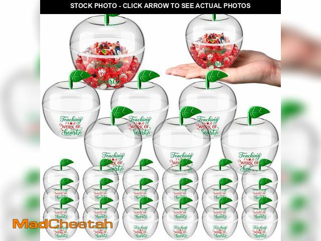 Lot 74-14150371 - Mimorou 24 Pack Back to School Teacher Gifts Bulk Clear Plastic Apple Containers Apple Shaped Candy ...