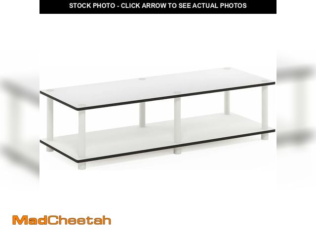 Lot 74-12665063 - Furinno Just No Tools Wide TV Stand, White - UNUSED