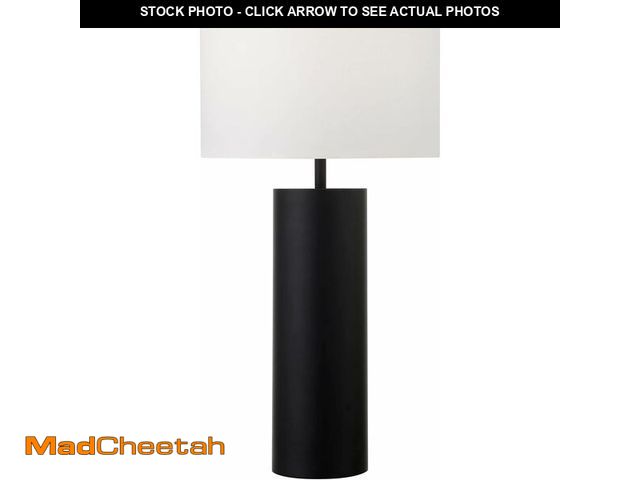 Lot 74-13709755 - Henn&amp;Hart 29.5'' Mid-Century Modern 1-Light Table Lamp with White Fabric Drum Shade for Living R...