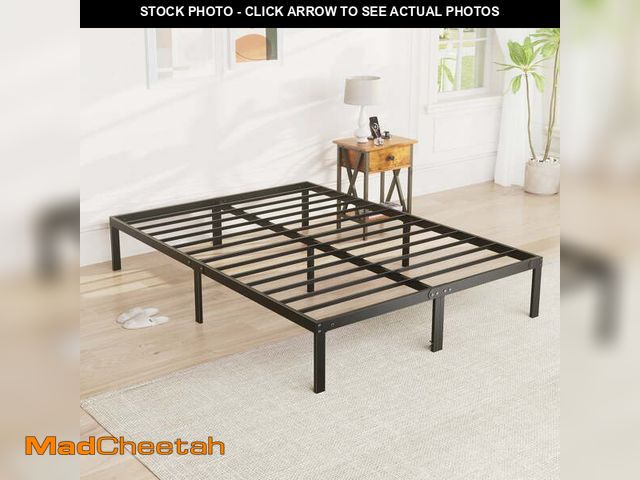 Lot 74-12889174 - edx King Size Bed Frame with Ample Storage Space, Sturdy Steel Slat Support, 14-Inch Height, No Box ...