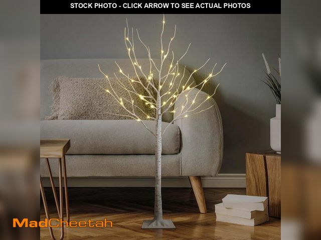 Lot 74-13044154 - (DOES NOT LIGHT UP)Lighted Birch Tree 4FT 48 LED Artificial Tree for Decoration Inside and Outside, ...
