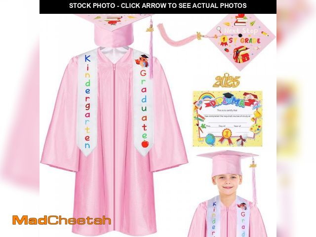 Lot 74-12441649 - Retisee 7 Pieces 2025 Kindergarten and Preschool Graduation Cap Gown Stole Set with 2025 Tassel Dipl...