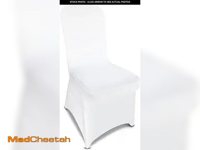 Lot 74-12124955 - LGJIAOJIAO 50 Pieces White Chair Covers - Versatile Stretch Polyester Spandex Dining Chair Slipcover...