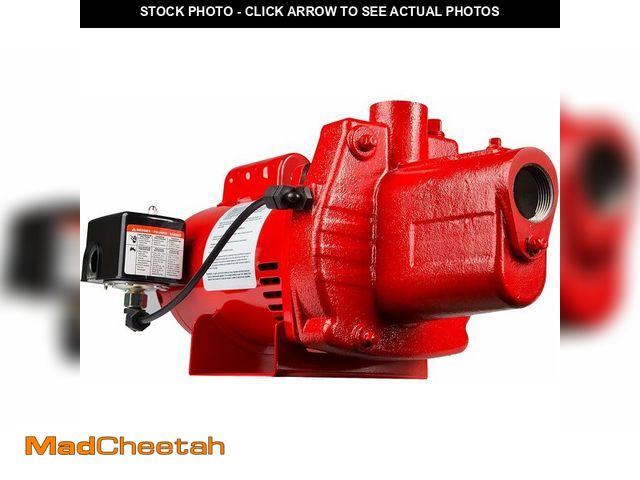 Lot 74-13733952 - Red Lion RJS-75-PREM 3/4 HP, 16 GPM, 115/230 Volt, Premium Cast Iron Shallow Well Jet Pump, Red, 602...