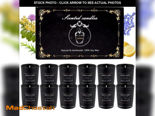 Lot 74-12215465 - EUPNHY 12 Pack Scented Candles Gift Set 2.5oz Strong Fragrance Aromatherapy Jar Candle Set Soy Wax D...