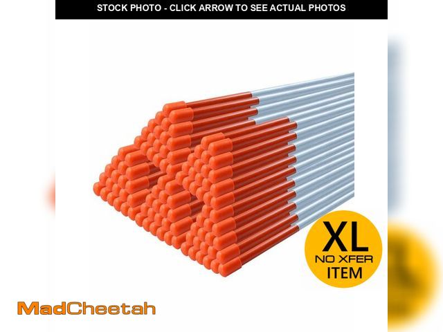 Lot 74-12694001 - 72 Inch Driveway Markers, 100 Pack Fiberglass Snow Stakes with Reflective Tape, High Visibility Red ...