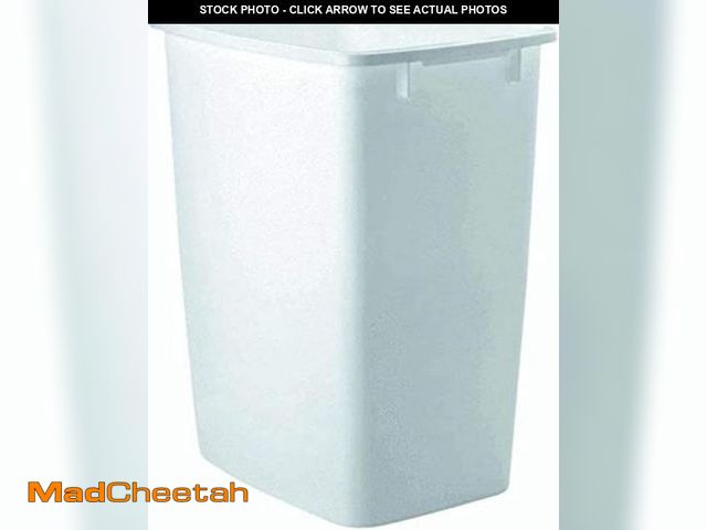 Lot 74-12367761 - Rubbermaid Small Kitchen Bathroom Trash Can, 9 Gallons, White, Waste Basket for Under Counter/Kitche...