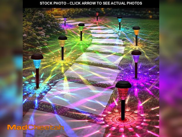 Lot 74-12314119 - TISEJOY Garden Decor Solar Lights Outdoor Waterproof Outdoor Decor Solar Pathway Lights Color Changi...
