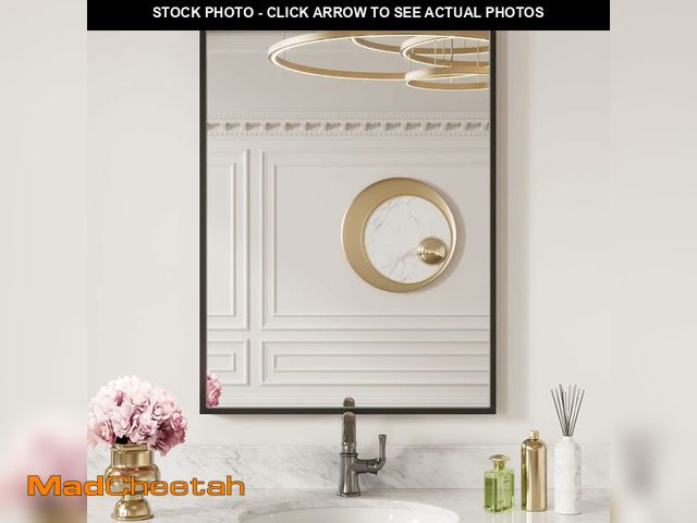 Lot 74-14602353 - LOAAO 30"X36" Black Rectangle Bathroom Mirror - UNUSED