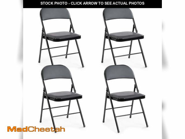 Lot 74-12834684 - CONCETTA 4 Pack Folding Chair, Indoor Outdoor Portable Stackable Commercial Leather Padded Seat for ...