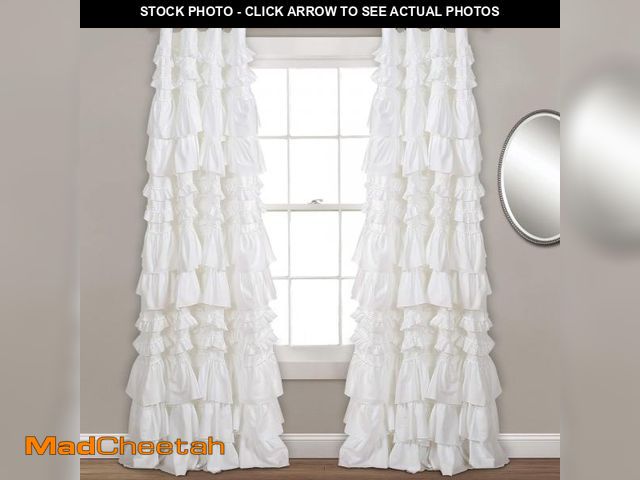 Lot 74-12117650 - *SEE DETAILS* Lush Decor Kemmy Light Filtering Window Curtain Panel Single 52" W x 84" L White - Dra...