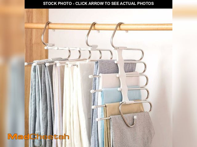Lot 74-10957555 - Upgrade Azeroth Pants Hangers  Space Saving S-Type Stainless Steel Clothes Pants Hangers,Anti-Slip D...