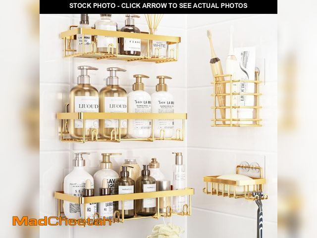Lot 74-12217905 - Liuoud 5 Pack Shower Caddy Organizer Rack Shelf for Inside Shower, Self Adhesive Wall Storage Basket...