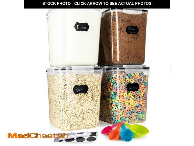 Lot 74-13630409 - Storeganize Flour Sugar Storage Containers (5.3L/4pk) Great Rice Canisters Sets For The Kitchen pant...