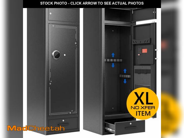 Lot 74-13780103 - KAER 8-12 Gun Safe, Large Unassembled Gun Safe for Home, Gun Cabinet with Adjustable Rifle Rack and ...