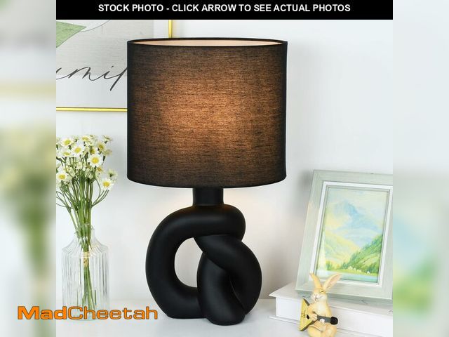 Lot 74-12702709 - Lampwell Luxe Black Ceramic Table Lamp for Living Room as Bedside Table Lamp for Bedroom,Modern Kids...