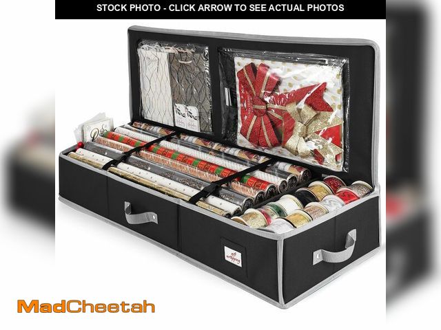 Lot 74-13569966 - Hearth &amp; Harbor Wrapping Paper Storage Container - Christmas Storage Bag with Interior Pockets -...