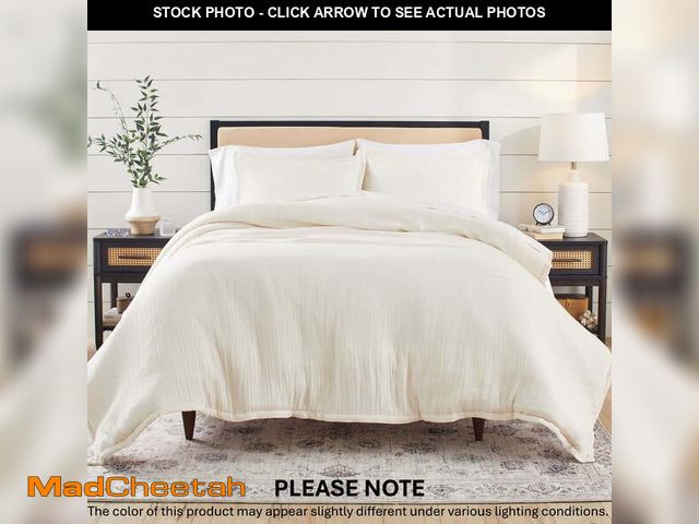 Lot 74-12862593 - Better Homes &amp; Gardens 3-Piece Cream Gauze Comforter Set, Adult King - UNUSED