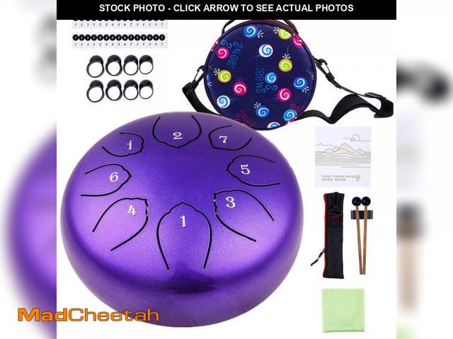 Lot 74-12442662 - Steel Tongue Drum Kids Instrument: Musical Metal Tank Drums Set 6 Inch 8 Notes C-Key for Meditation ...