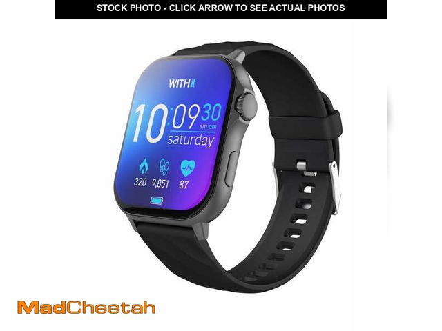 Lot 74-14290362 - WITHit Giga Smartwatch with AMOLED 2.04" High-Definition Touchscreen Display, Black - UNUSED
