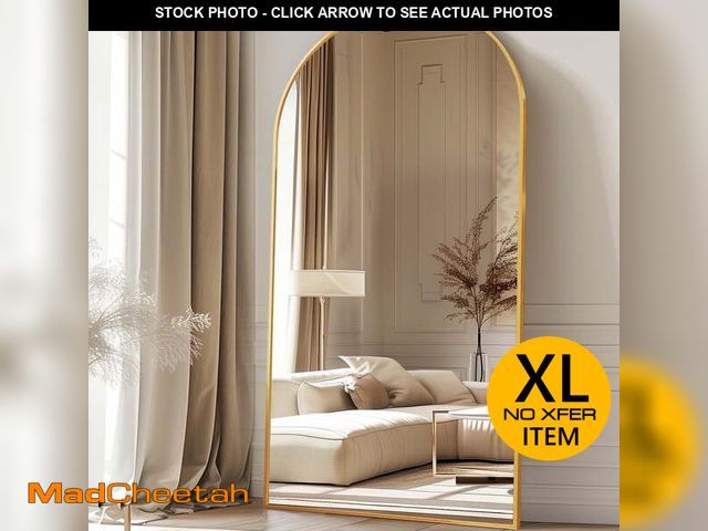 Lot 74-13767684 - Antok Arched Full Length Floor Mirror 78"x38.1" Full Body Mirror with Stand, for Bedroom, Living Roo...