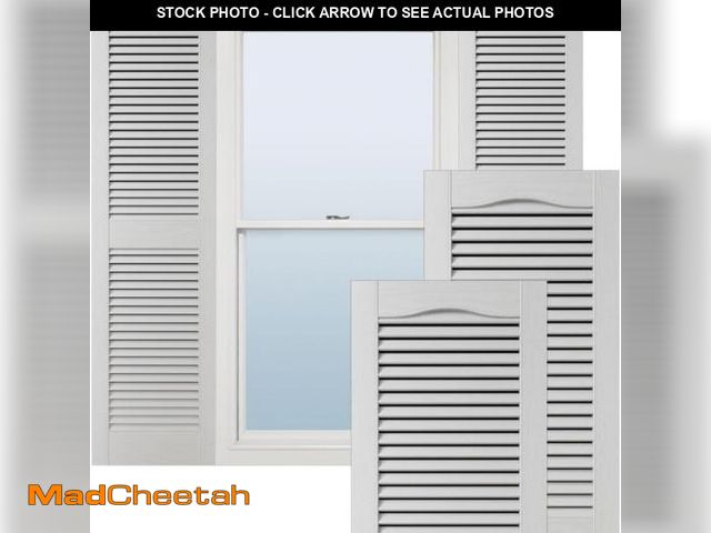 Lot 74-12096117 - Ekena Millwork Lifetime Vinyl LL1S12X03600WH Standard Cathedral Top Center Mullion, Open Louver Viny...