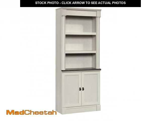 Lot 74-12428563 - Sauder Palladia Book Shelf, Bookshelf with Storage, Library Bookcase with Doors and Adjustable Shelv...