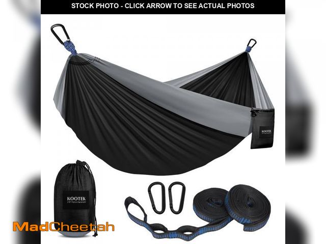 Lot 74-12217538 - Kootek Camping Hammock 500 lbs Capacity, Portable Hammocks with Tree Straps &amp; Attached Carry Bag...