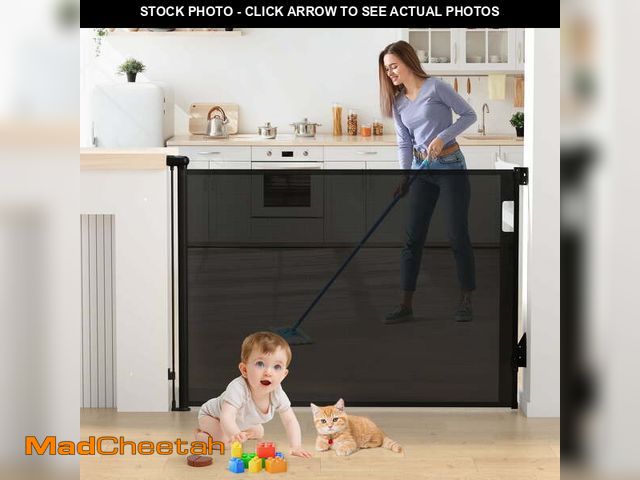 Lot 74-13815025 - Vomeast Retractable Gates,Extends up to 55in Wide Baby Safety Gates Dog Gate for Doorways Stairs Hal...