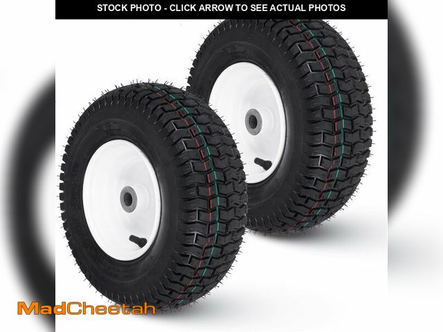 Lot 74-12863333 - New Air Filled Lawn Mower Tires on Wheel 13x5.00-6", 3" Centered Hub, 3/4" Greased Bushing Turf Tire...