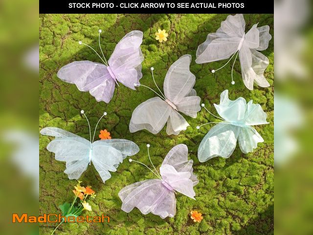 Lot 74-13628364 - OBBOLO 3D Hanging Butterfly Decorations, Butterfly Birthday Party Decorations, 6 Pcs Water-Repellent...
