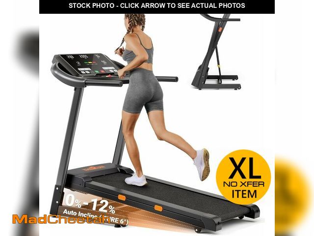 Lot 74-12658702 - THERUN Incline Treadmill, 0-12% Auto Incline Treadmills for Running and Walking, 300 lbs Weight Capa...