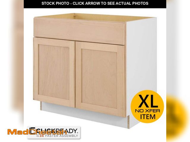 Lot 74-12774255 - Hampton Bay 36 in. W x 24 in. D x 34.5 in. H Ready to Assemble Base Kitchen Cabinet in Unfinished wi...