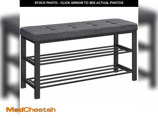 Lot 74-13844844 - SONGMICS Shoe Bench, Storage Bench, Entryway Bench with Cushion, Shoe Shelf with Seat, Space-Saving,...