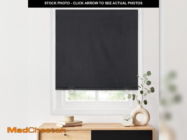 Lot 74-12217692 - LazBlinds 100% Blackout Roller Shades, No Tools No Drill Cordless Blinds for Windows, Thermal Insula...