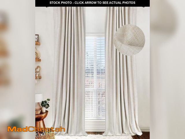 Lot 74-12109989 - 100% Blackout Shield Linen Blackout Curtains for Bedroom 84 Inches Long, Back Tab/Rod Pocket Living ...