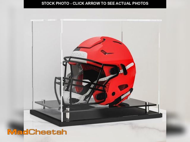 Lot 74-13777053 - Football Helmet Display case Full Size,Self-Assembly Acrylic Helmet Display Case with Black Protecti...