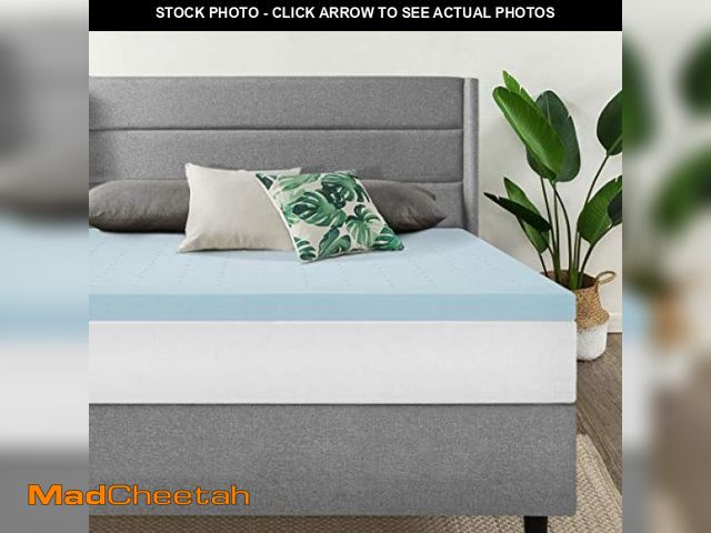 Lot 74-12137122 - Mellow 2.5 Inch Ventilated Memory Foam Mattress Topper, Cooling Gel Infusion, CertiPUR-US Certified,...