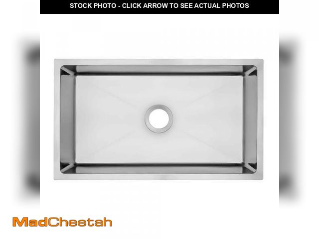 Lot 74-12518765 - SINKDIRECT 31 in. Single Bowl 18-Gauge Stainless Steel Small Radius Undermount Kitchen Sink - UNUSED