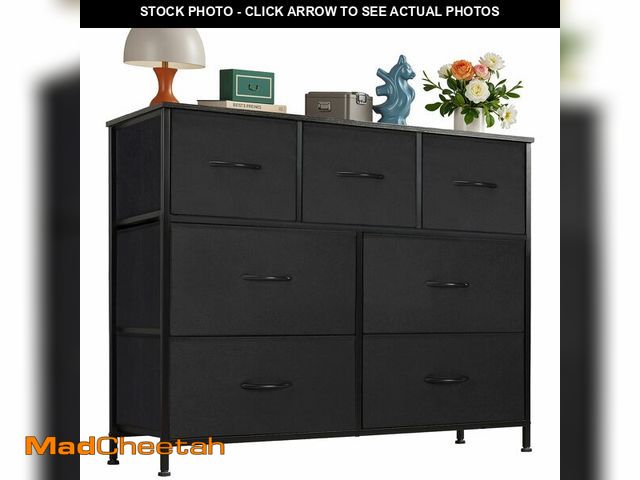Lot 74-13803073 - OLIXIS Dresser for Bedroom, 7 Storage Drawers, Wide Fabric Closet Chests Organizer Tower Furniture, ...