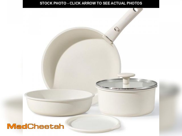 Lot 74-12526011 - Carote 6 Pcs Nonstick Pots and Pans, Cookware Set with Detachable Handle, Oven Safe, Stackable Kitch...