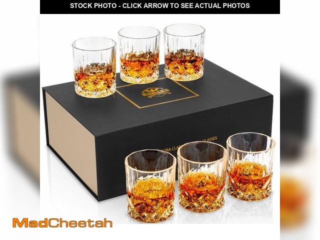 Lot 74-13962073 - KANARS Whiskey Glasses Set of 6 with Elegant Gift Box,10 Oz Premium Old Fashioned Crystal Glass Tumb...