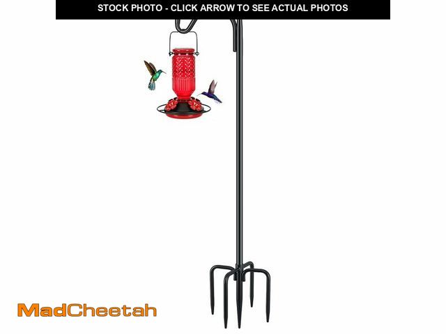 Lot 74-14059239 - FEED GARDEN Adjustable Outdoor Shepherd Hook Bird Feeder Pole with 5 Prongs Base, 60 Inch Tall 5/8 I...