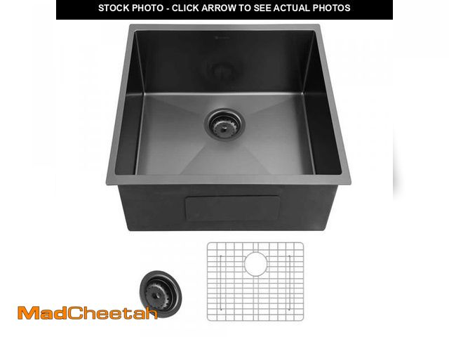 Lot 74-12365146 - Glacier Bay 17 in. Undermount Single Bowl 18 Gauge Gunmetal Black Stainless Steel Kitchen Sink - UNU...